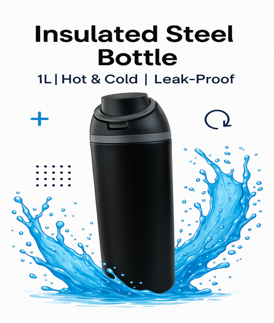 1 L Steel Black Bottle